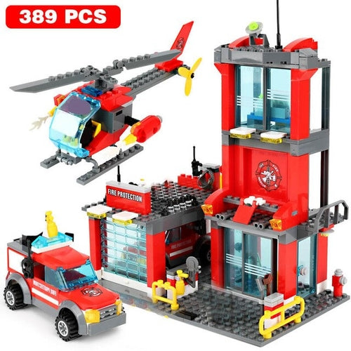 1123pcs Fire Station Classic Model Blocks City