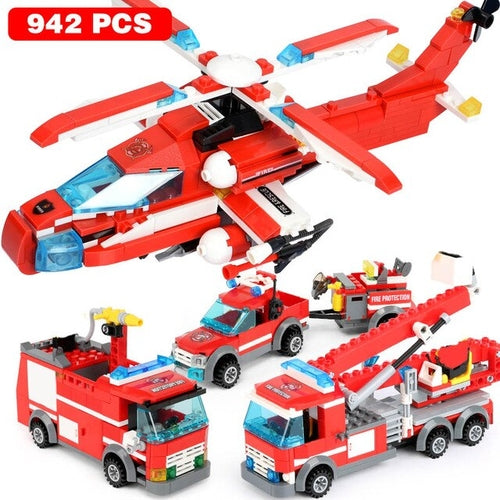 1123pcs Fire Station Classic Model Blocks City