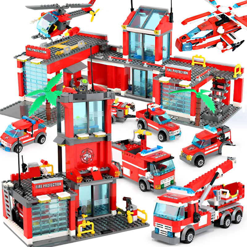 1123pcs Fire Station Classic Model Blocks City