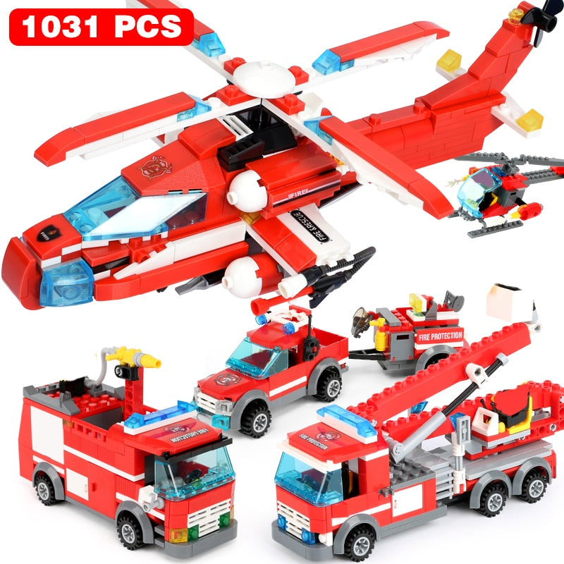 1123pcs Fire Station Classic Model Blocks City