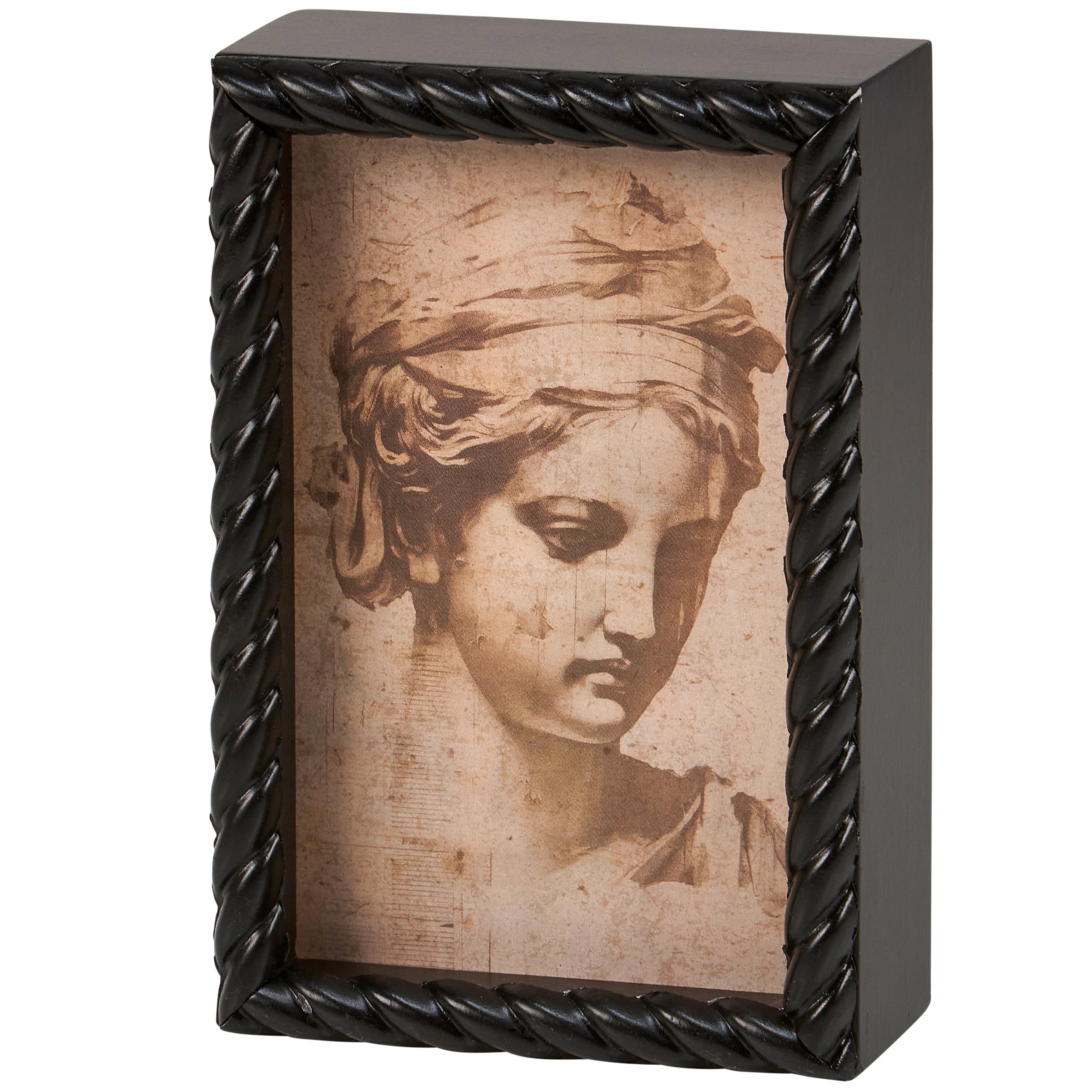 Greek Sketch Inset Box Sign | Wall Desk Wooden Decor | 4" x 6" Main image