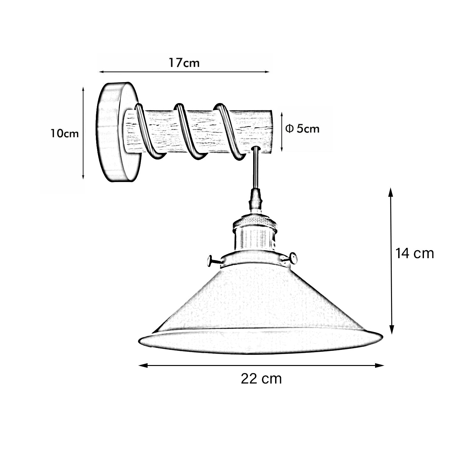 Modern Combined Solid Wooden Arm Chandelier Lighting With Green Cone Secondary image