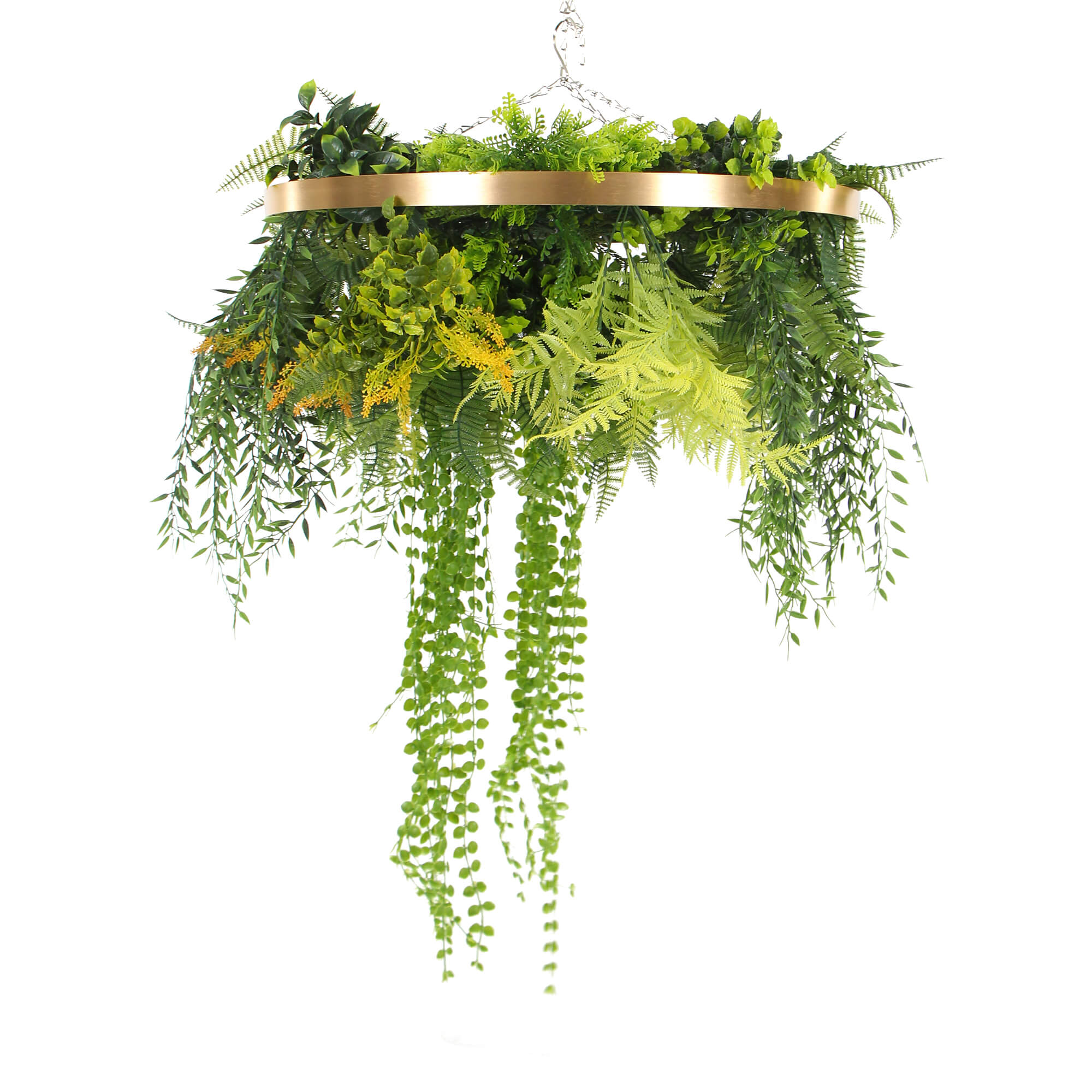 Imitation Gold Artificial Hanging Green Wall Disc 60cm (Limited Range) Secondary image