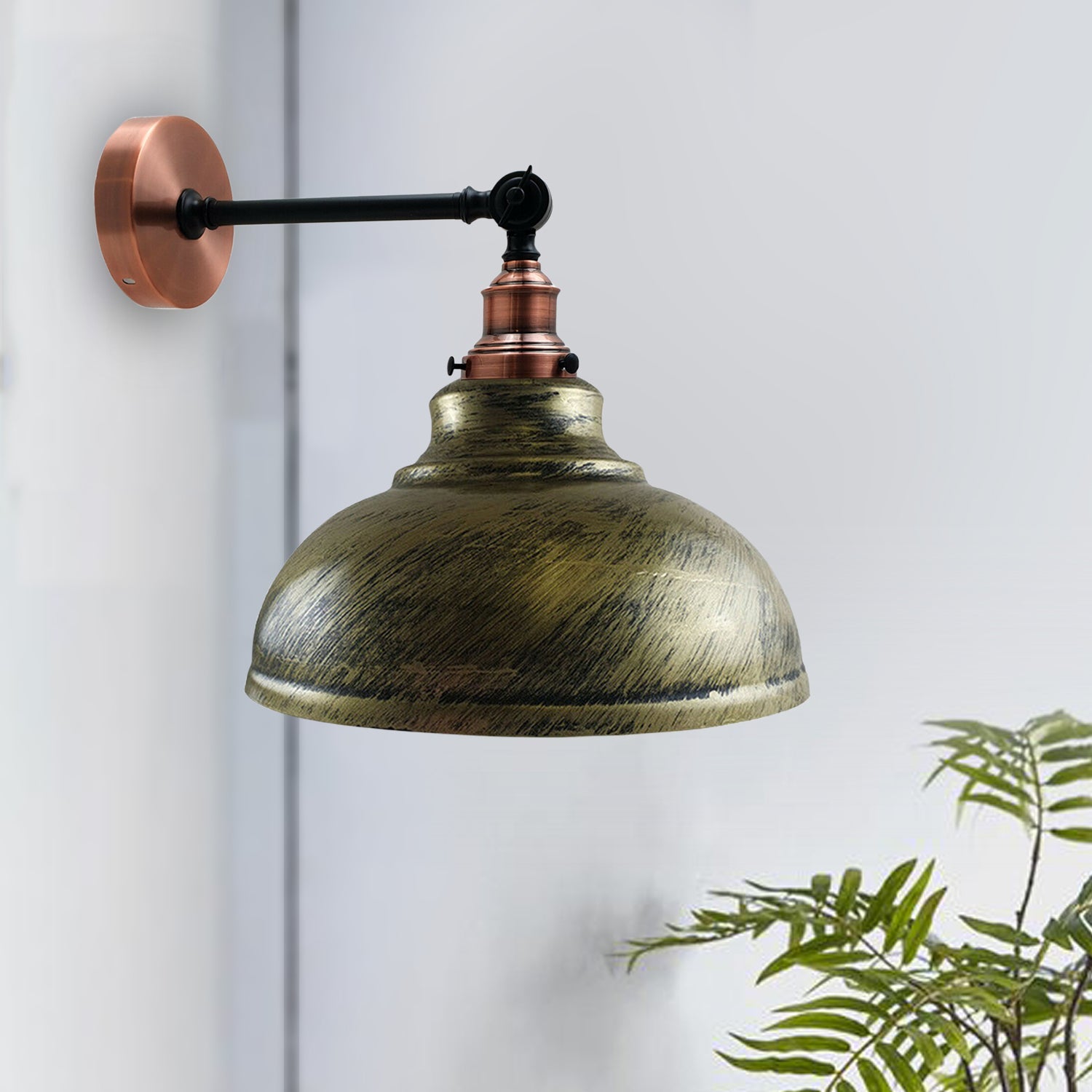 Brushed Brass Metal Curvy Brushed Industrial Wall Mounted Wall Lamp Main image