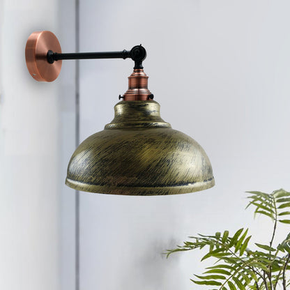 Brushed Brass Metal Curvy Brushed Industrial Wall Mounted Wall Lamp