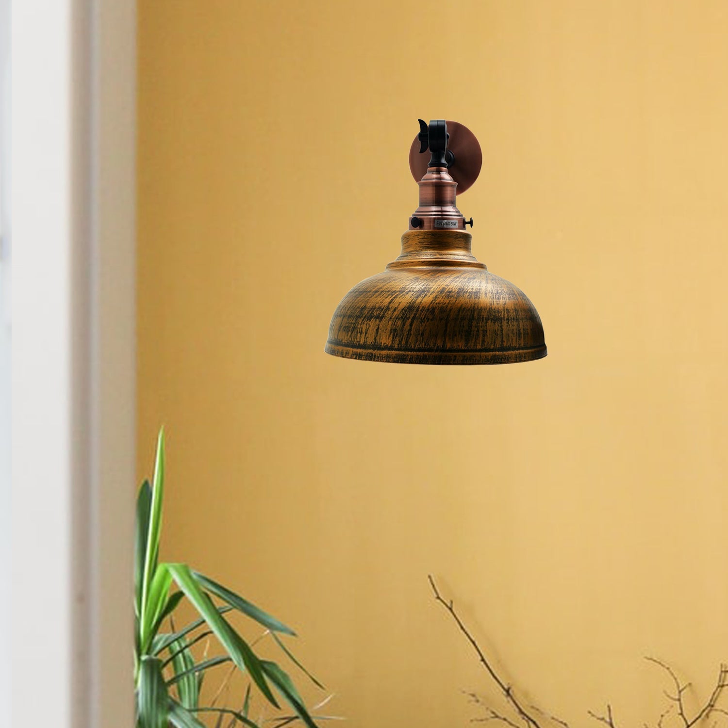 Metal Curvy Brushed Industrial Wall Mounted Wall Lamp Light~3459 Secondary image