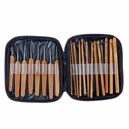 12/20Pcs Bamboo Crochet Hooks Set Baby Knitting