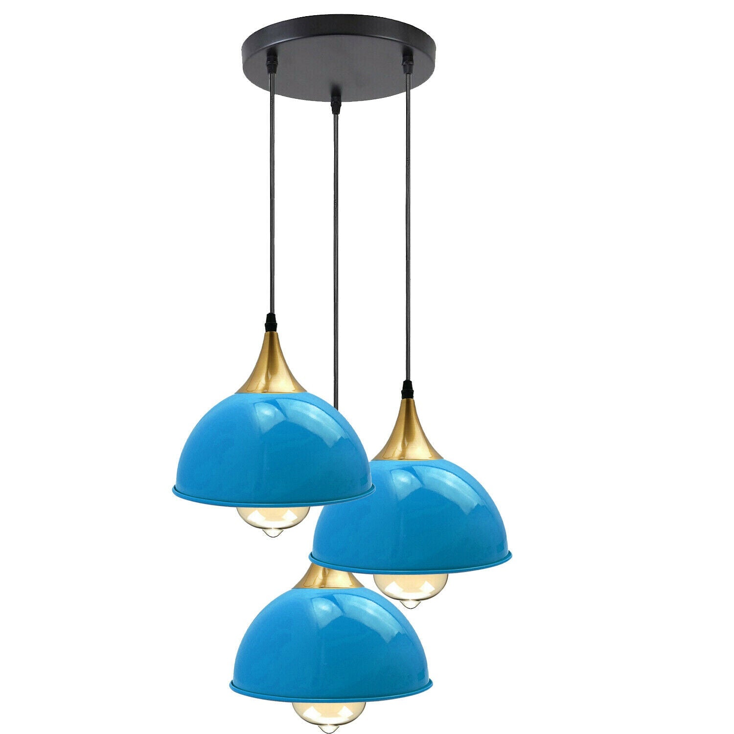 Blue 3 Way Vintage Industrial Metal Lampshade Modern Hanging Retro Main image