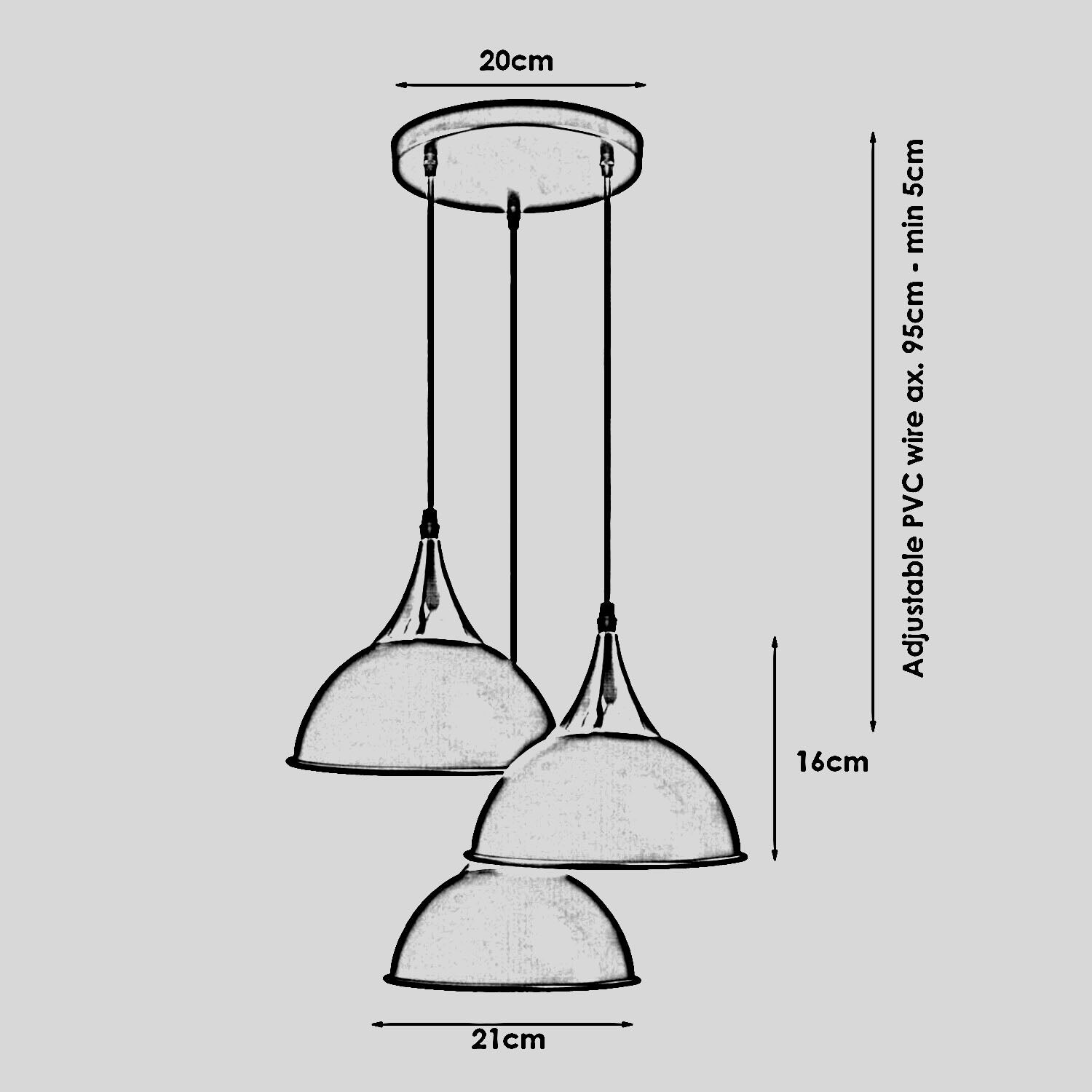 Green 3 Way Vintage Industrial Metal Lampshade Modern Hanging Retro Secondary image