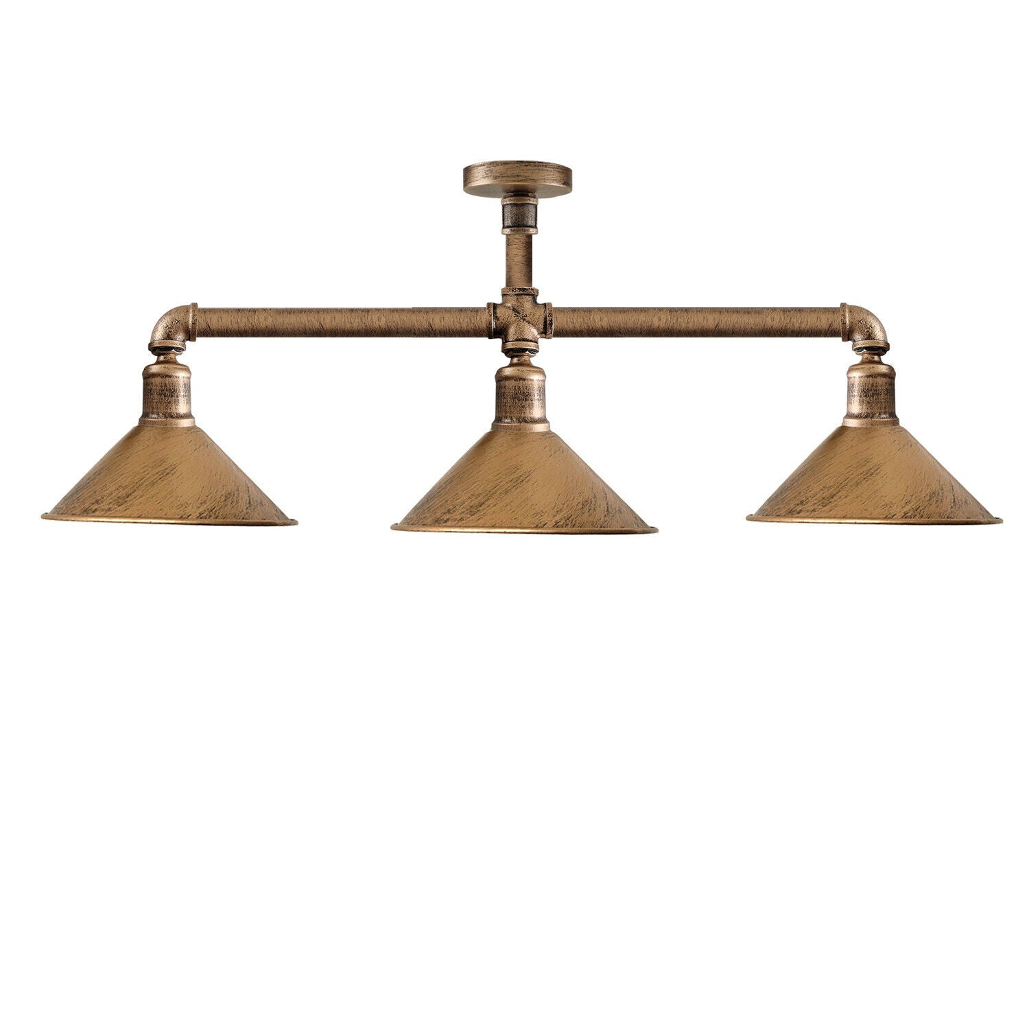 Ceiling Light Retro Vintage Industrial Flush Mount Brushed Copper Pipe Main image