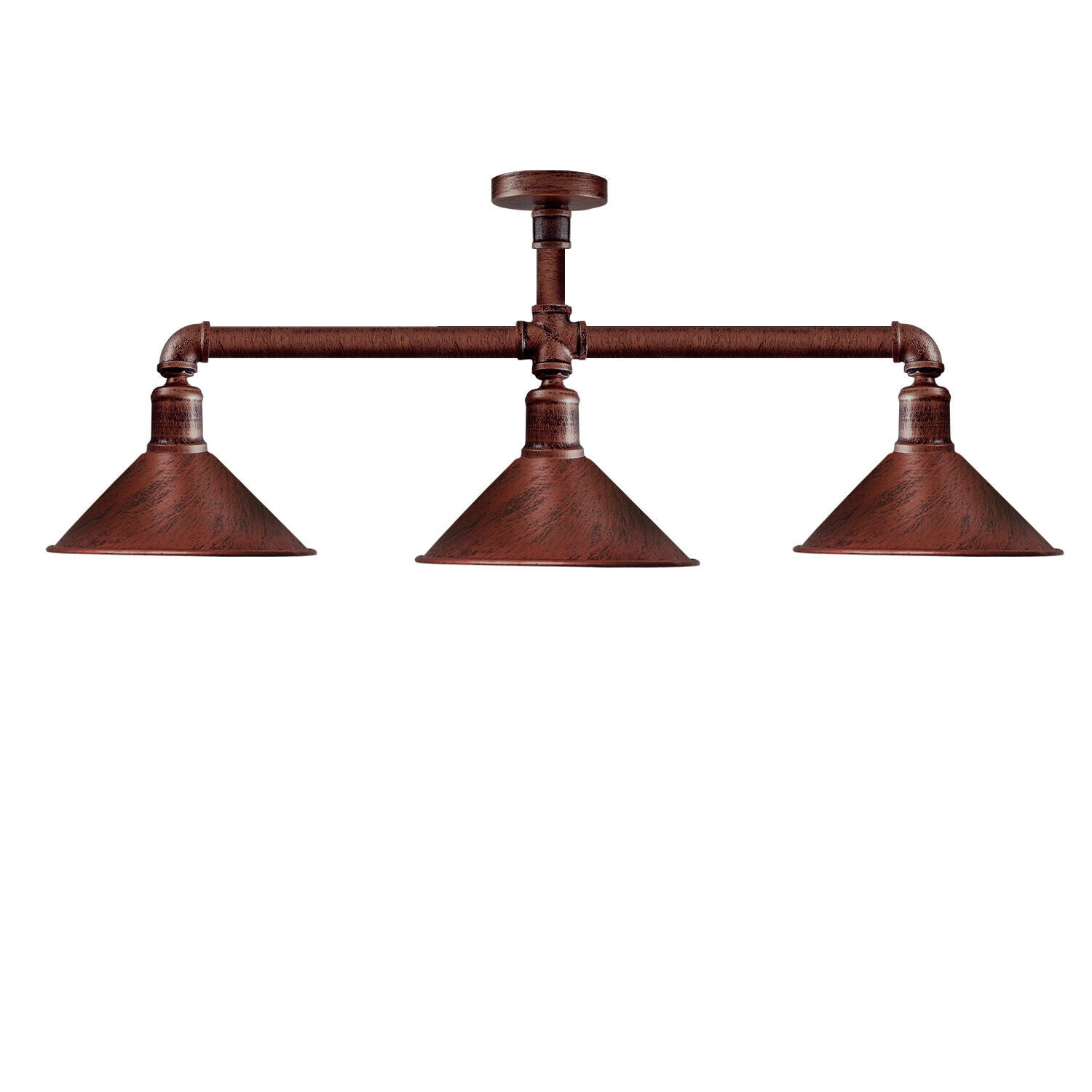 Ceiling Light Retro Vintage Industrial Flush Mount Rustic Red Pipe Main image