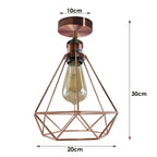 Vintage Retro Industrial Geometric Cage Ceiling Light Shade Flush