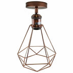 Vintage Retro Industrial Geometric Cage Ceiling Light Shade Flush