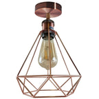 Vintage Retro Industrial Geometric Cage Ceiling Light Shade Flush