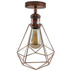 Vintage Retro Industrial Geometric Cage Ceiling Light Shade Flush
