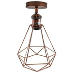 Vintage Retro Industrial Geometric Cage Ceiling Light Shade Flush