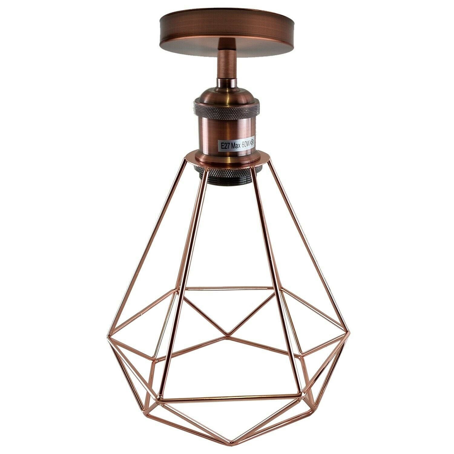 Vintage Retro Industrial Geometric Cage Ceiling Light Shade Flush