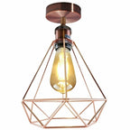 Vintage Retro Industrial Geometric Cage Ceiling Light Shade Flush