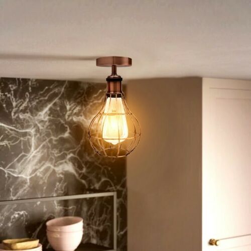 Vintage Retro Industrial Ceiling Light Shade Flush Mount Ceiling Lamp Main image