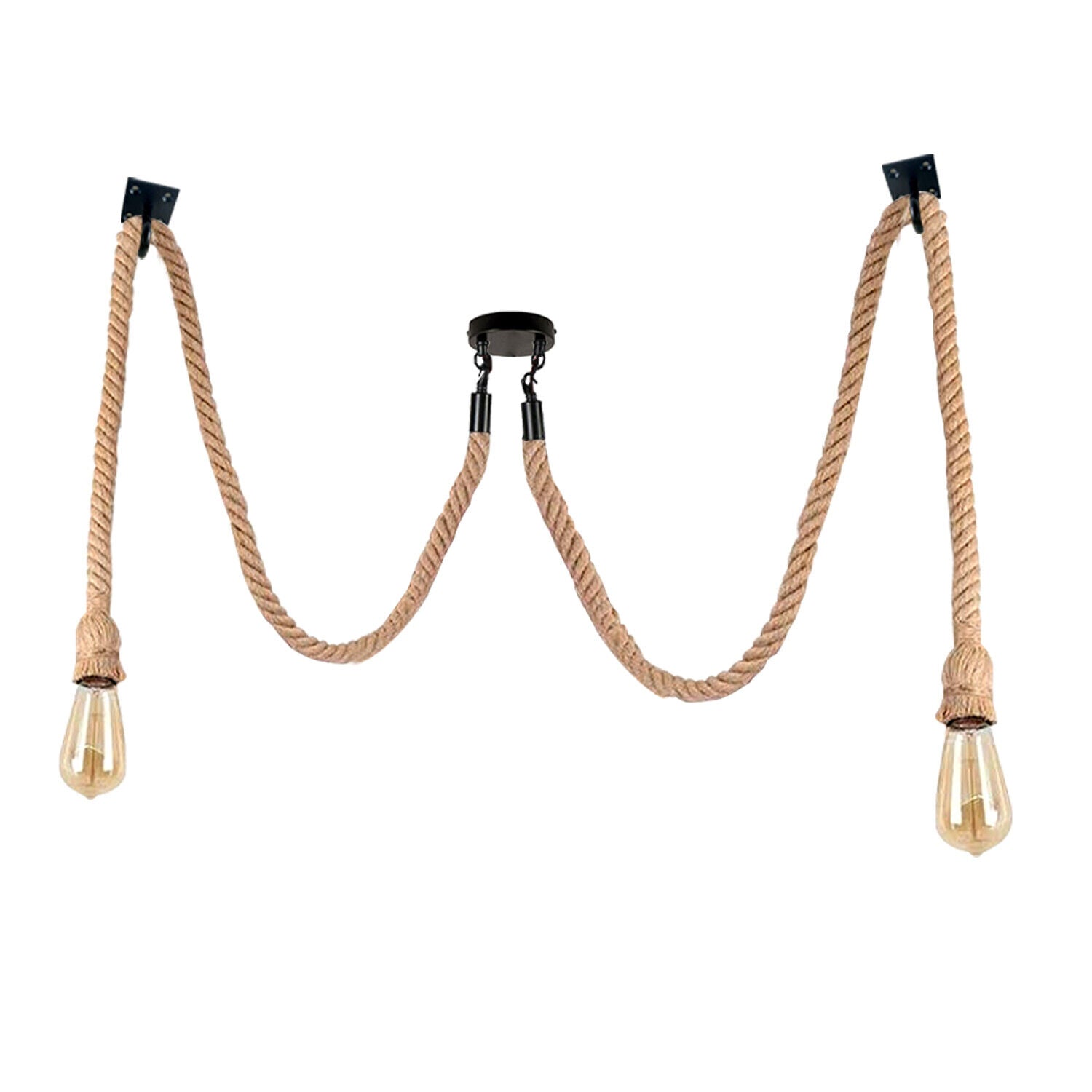 Industrial vintage Ratio 2 Head Hemp  Spider Chandelier  E27 Uk Secondary image