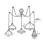 Retro Vintage Chandelier Ceiling Spider Light Industrial Pendant 5 Way