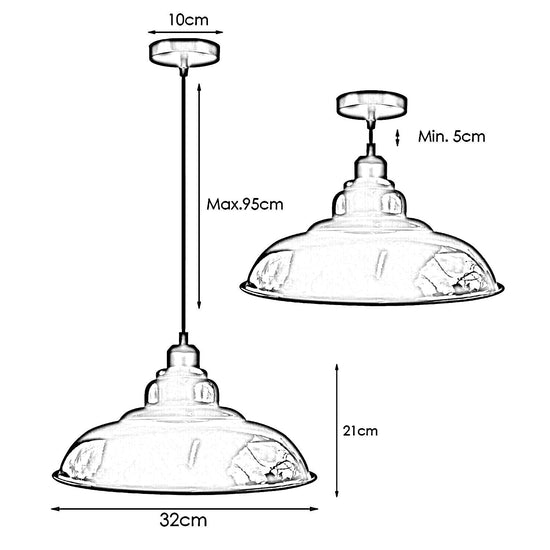 Black Industrial Metal Ceiling Lamp Shade ~3691