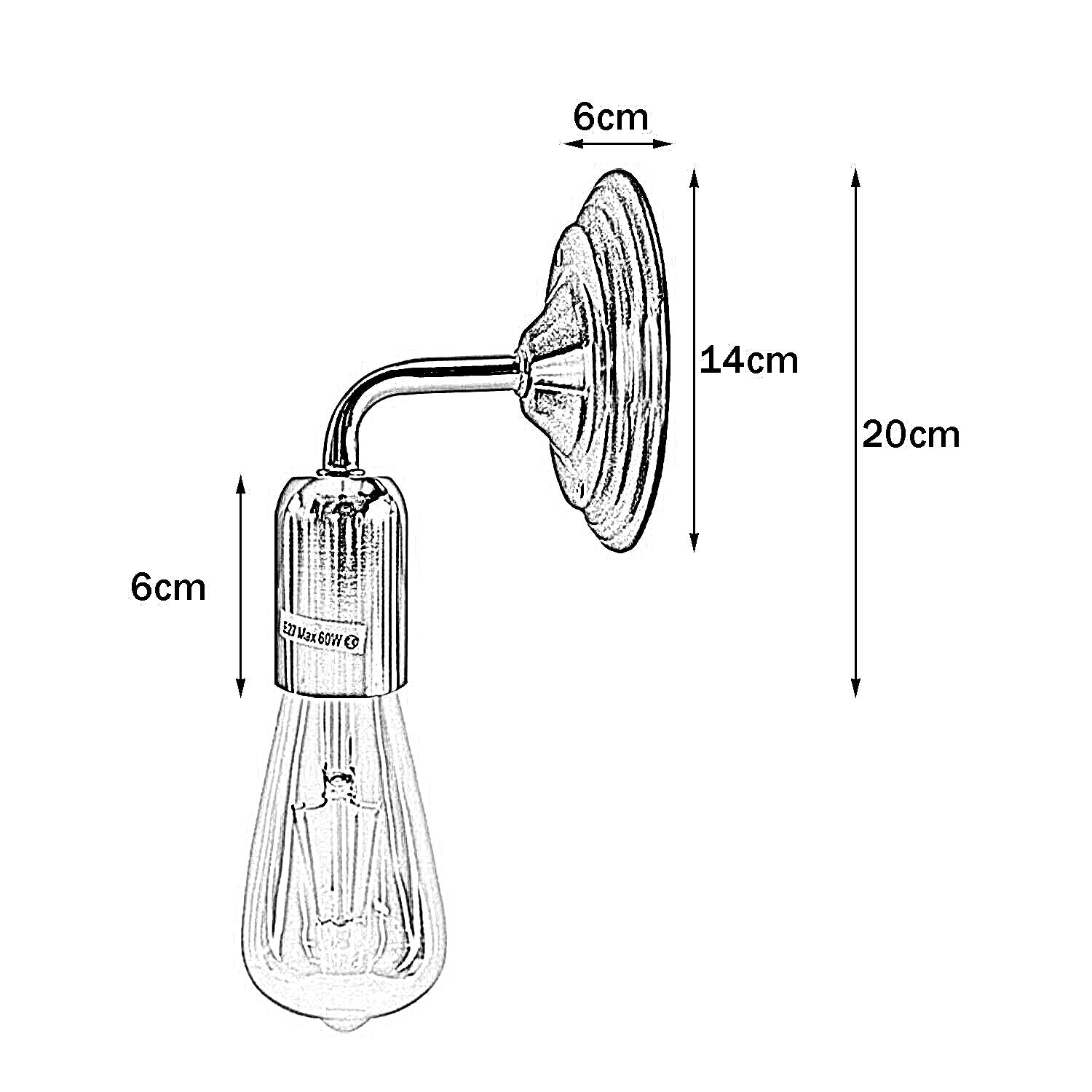 Industrial Vintage Retro Polished Sconce Chrome Wall Light Lamp~3788 Main image