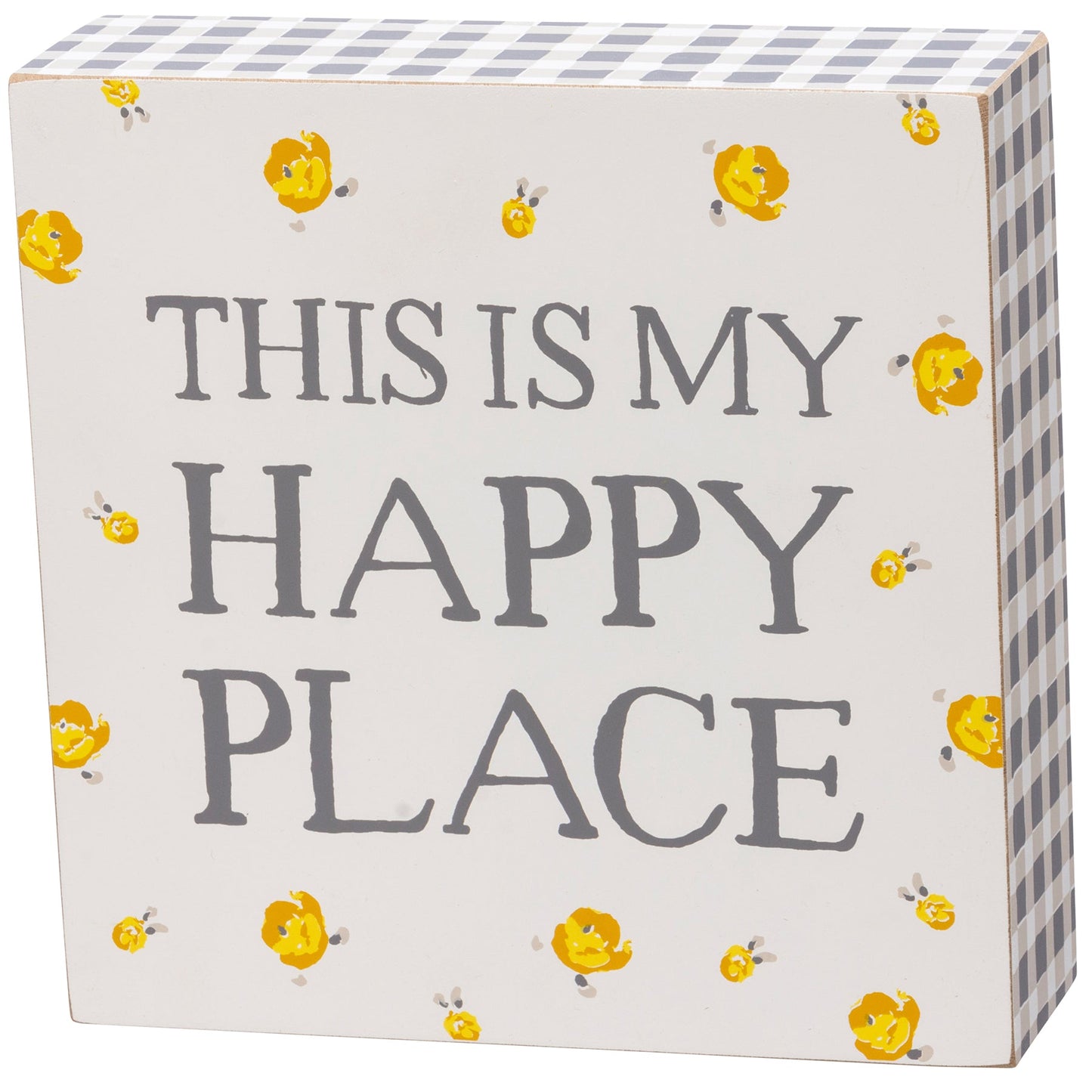 This Is My Happy Place Watercolor Box Sign | Home Wooden Sign Decor