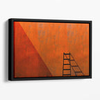 A Ladder And Its Shadow Floating Framed Canvas