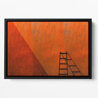 A Ladder And Its Shadow Floating Framed Canvas