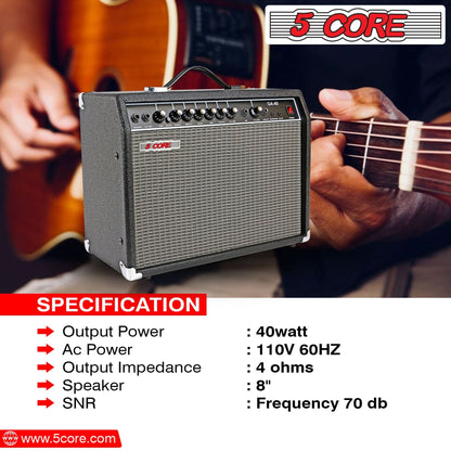 5 Core Guitar Amp For Electric Bass Acoustic Portable Amplifier