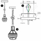 Retro Industrial Vintage Suspended Metal Shade Ceiling Pendant