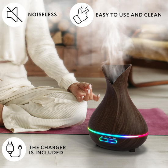 Aromatherapy Diffuser for Essential Oils 400ml Dark Wood Essential Oil