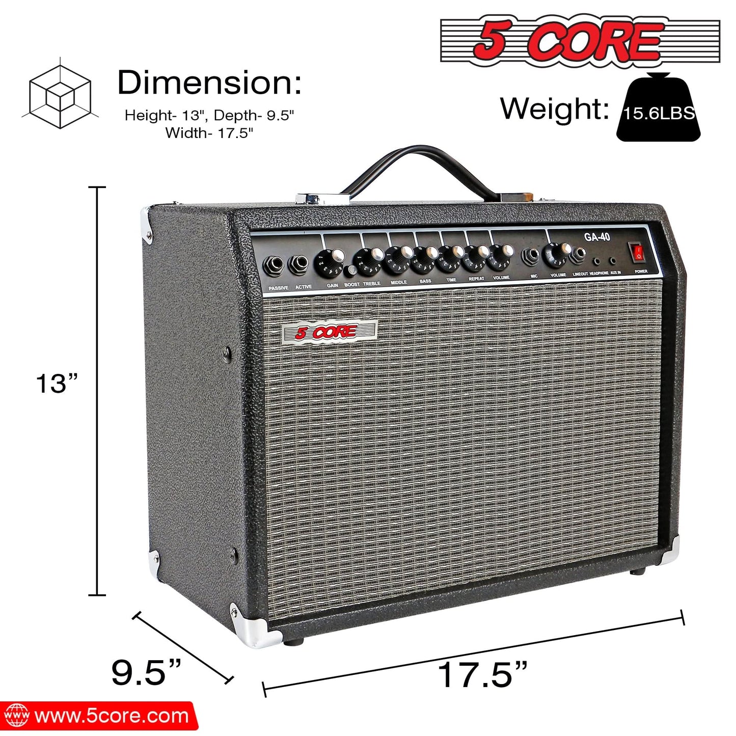 5 Core Guitar Amp For Electric Bass Acoustic Portable Amplifier