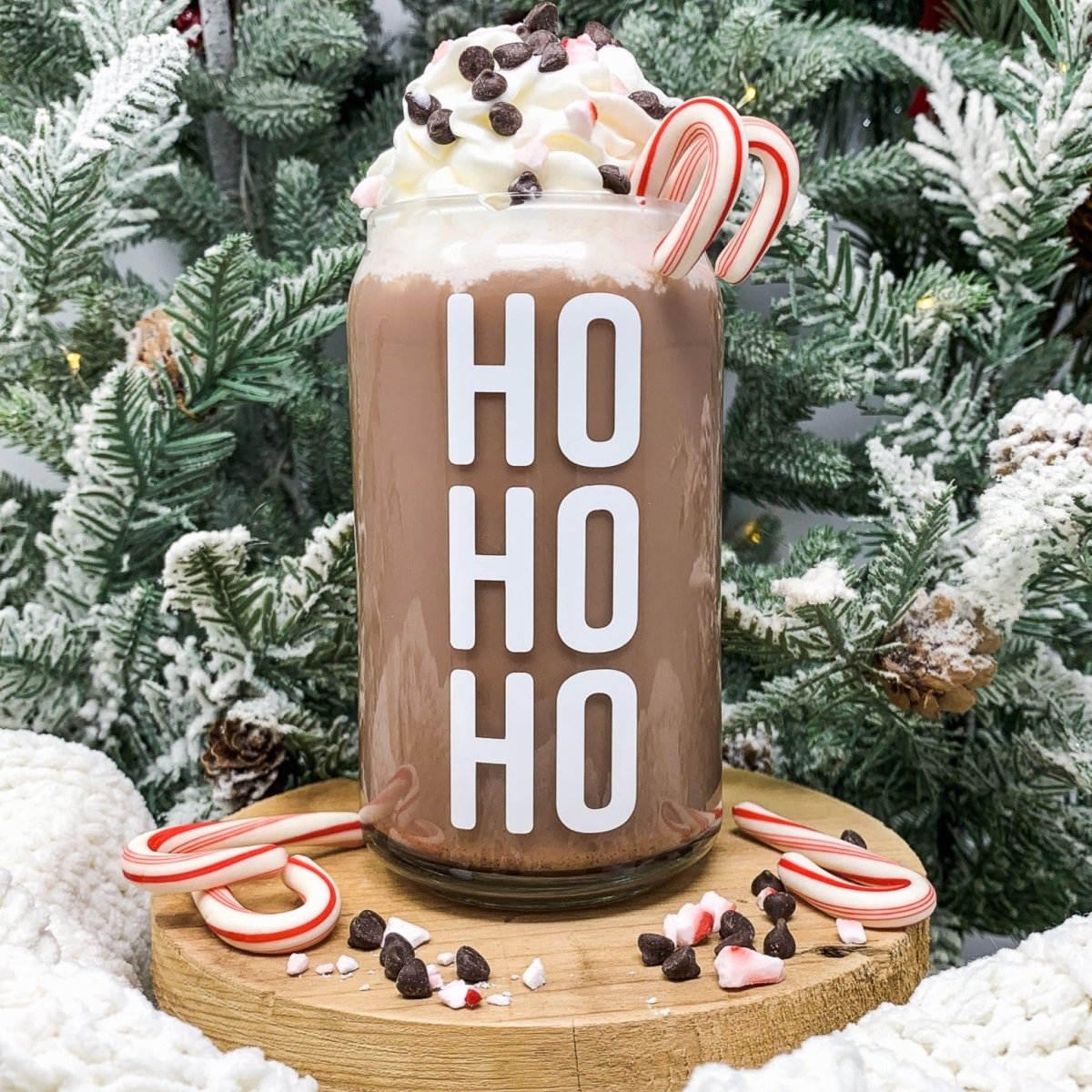 16 oz Beer Can Glass |  Ho Ho Ho Main image