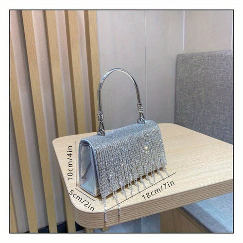 Bling Diamonds Rhinestone Tote Women Bags Purse Prom Evening Cltuch