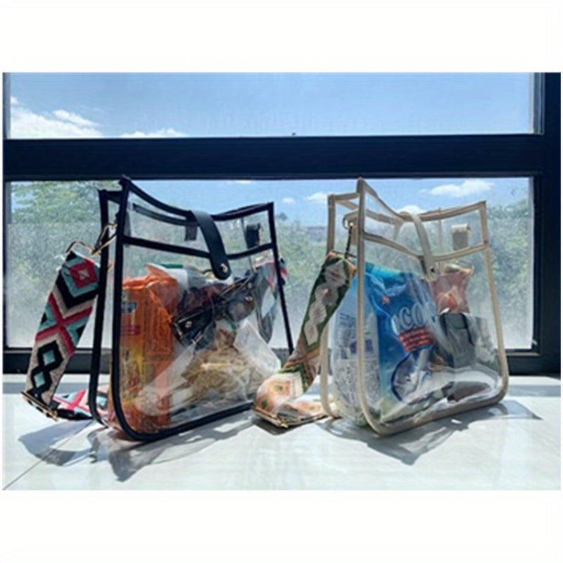 Small Crossbody Bag Transparent PVC Clear Purse Stadium Approved for