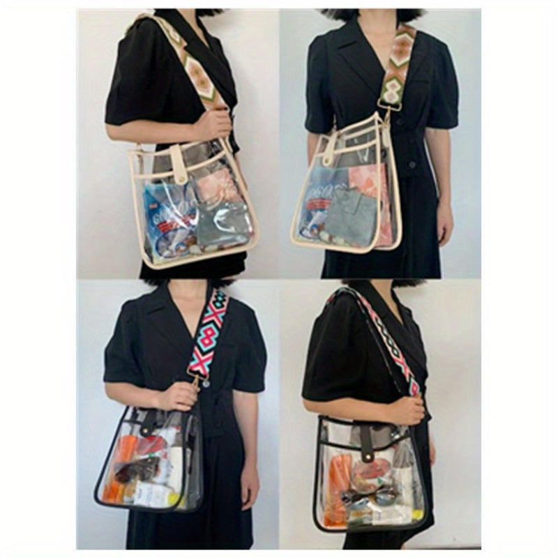 Small Crossbody Bag Transparent PVC Clear Purse Stadium Approved for