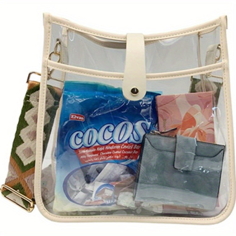 Small Crossbody Bag Transparent PVC Clear Purse Stadium Approved for