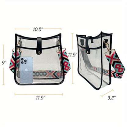 Small Crossbody Bag Transparent PVC Clear Purse Stadium Approved for