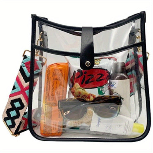 Small Crossbody Bag Transparent PVC Clear Purse Stadium Approved for