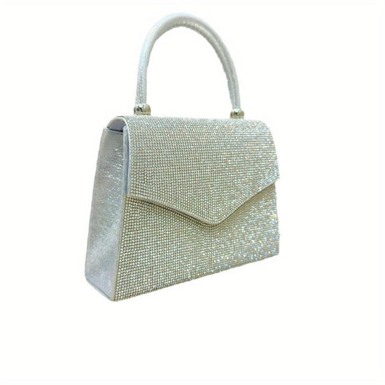 Evening Bag Clutch Purses for Women, Rhinestone silver dinner handbag