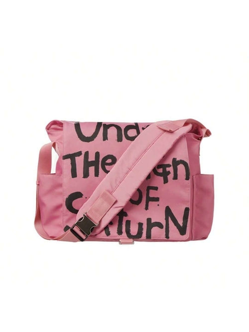 Canvas Messenger Bag Crossbody Bag Letter Printed Waterproof Shoulder