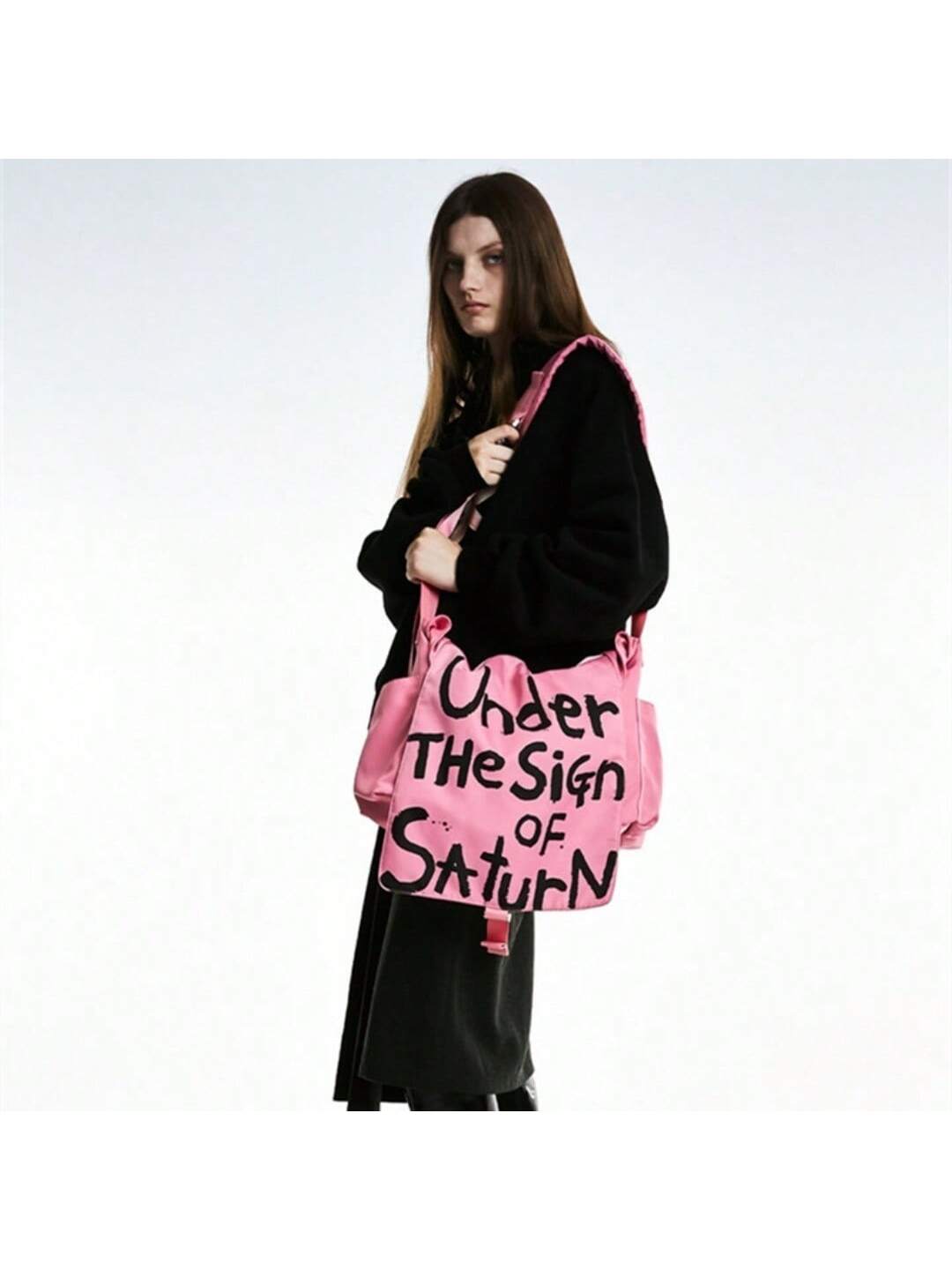 Canvas Messenger Bag Crossbody Bag Letter Printed Waterproof Shoulder