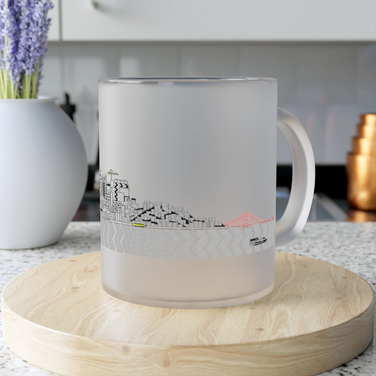 Pacific Ocean Frosted Glass Mug