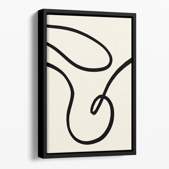 Black Lines 02 Floating Framed Canvas