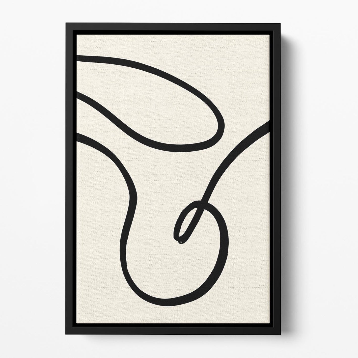 Black Lines 02 Floating Framed Canvas