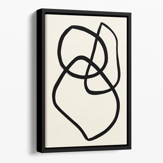 Black Lines 03 Floating Framed Canvas