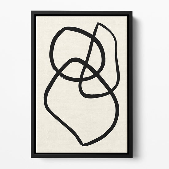 Black Lines 03 Floating Framed Canvas