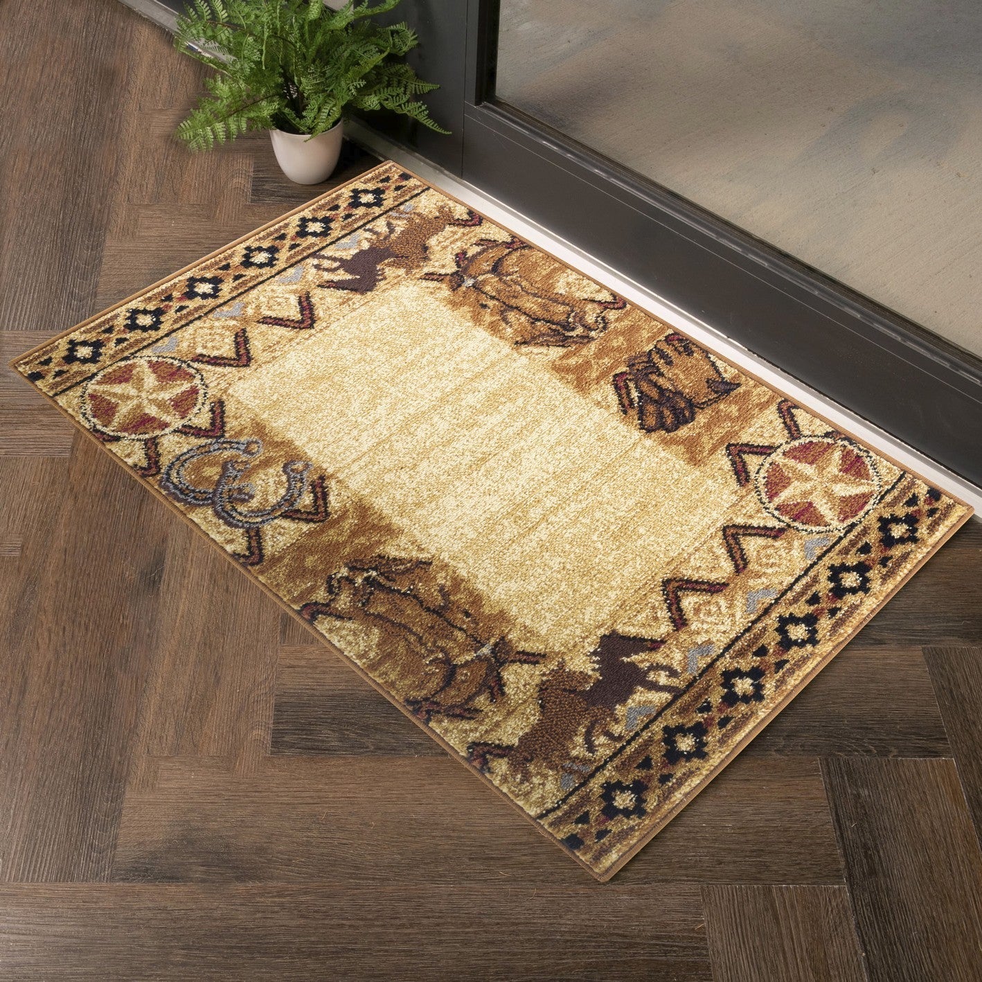 Tribes Beige 2 ft. x 3 ft. Southwest Area Rug